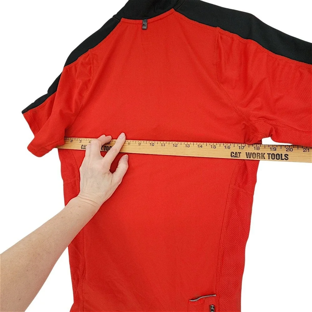 Nike Running 1/2 Zip Shirt S Mens Red Black Dri FIT Athletic Jogging Wicking